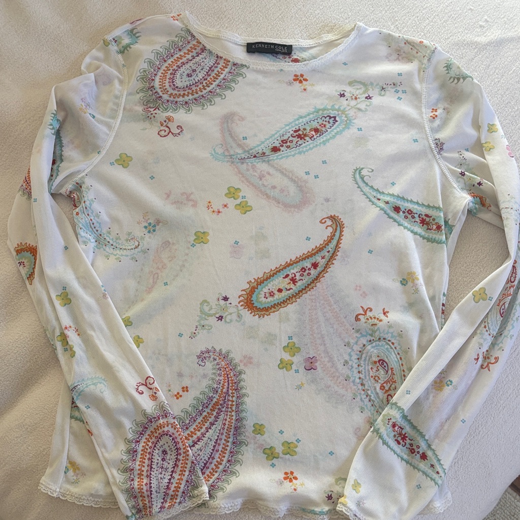 Kenneth Cole Sheer Paisley Blouse - Multicolor